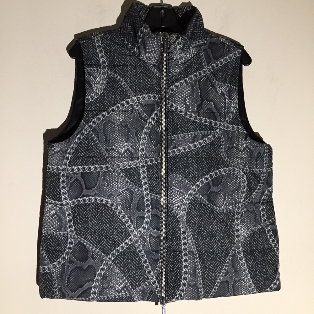 Michael Kors Chain & Python Print Puffer Vest - Picture 11 of 13